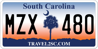 SC license plate MZX480