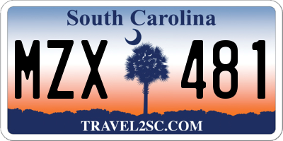 SC license plate MZX481