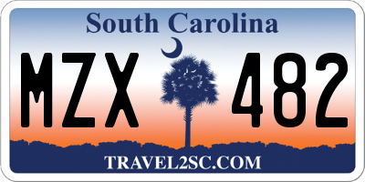 SC license plate MZX482