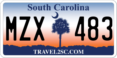 SC license plate MZX483