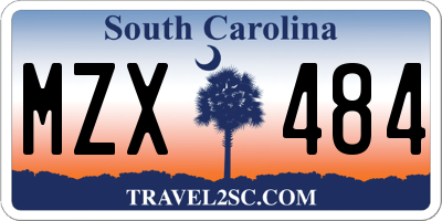 SC license plate MZX484