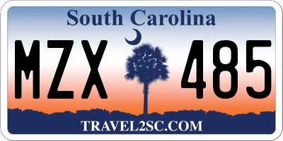 SC license plate MZX485