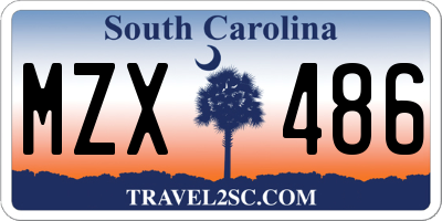 SC license plate MZX486