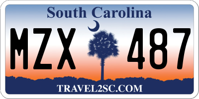 SC license plate MZX487
