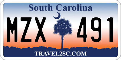 SC license plate MZX491