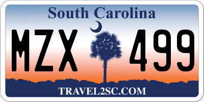 SC license plate MZX499