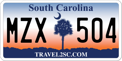 SC license plate MZX504