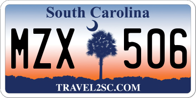 SC license plate MZX506