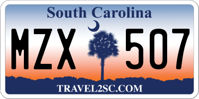 SC license plate MZX507