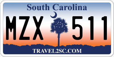 SC license plate MZX511