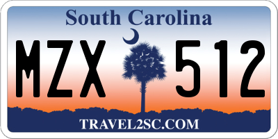 SC license plate MZX512