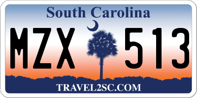 SC license plate MZX513
