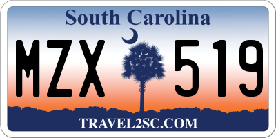SC license plate MZX519