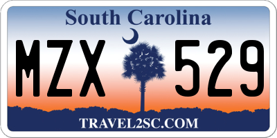 SC license plate MZX529