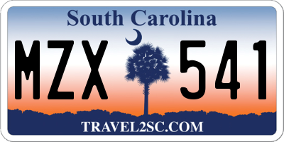 SC license plate MZX541