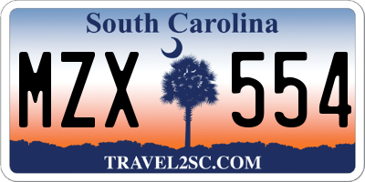 SC license plate MZX554