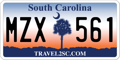 SC license plate MZX561