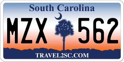 SC license plate MZX562