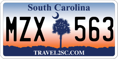 SC license plate MZX563