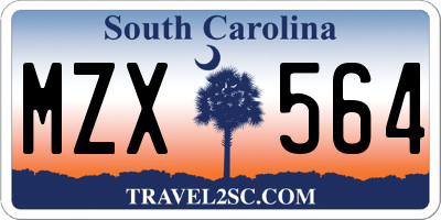 SC license plate MZX564