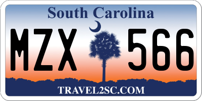 SC license plate MZX566