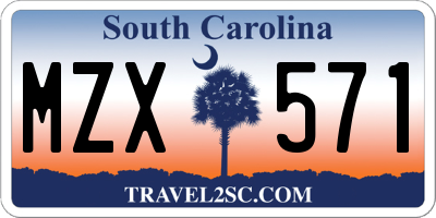 SC license plate MZX571