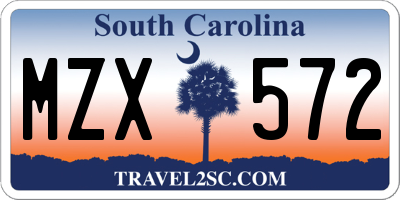 SC license plate MZX572