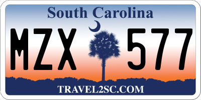 SC license plate MZX577