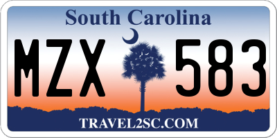 SC license plate MZX583