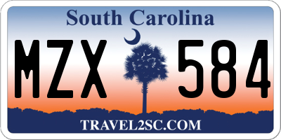 SC license plate MZX584