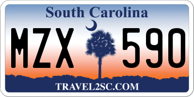 SC license plate MZX590