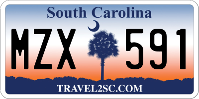SC license plate MZX591