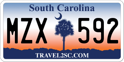 SC license plate MZX592