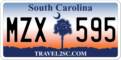 SC license plate MZX595