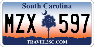 SC license plate MZX597