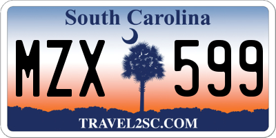SC license plate MZX599