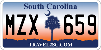 SC license plate MZX659