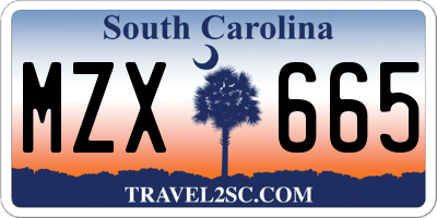 SC license plate MZX665