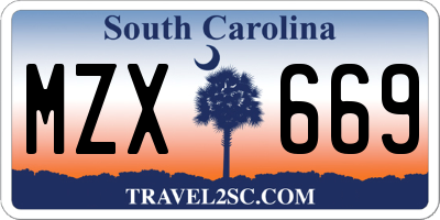SC license plate MZX669