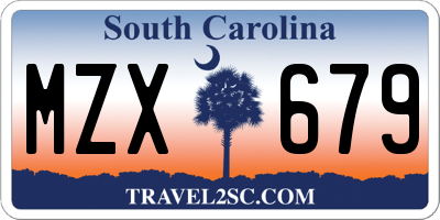 SC license plate MZX679