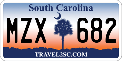 SC license plate MZX682