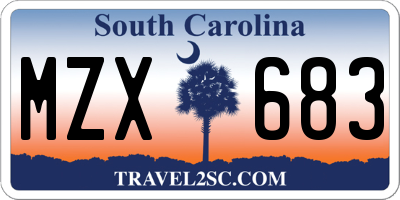 SC license plate MZX683