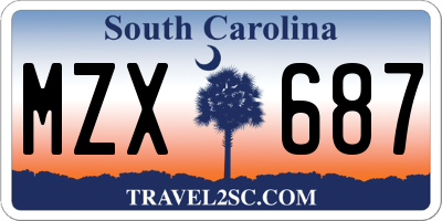 SC license plate MZX687