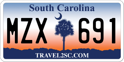 SC license plate MZX691