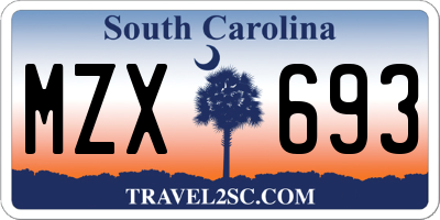 SC license plate MZX693