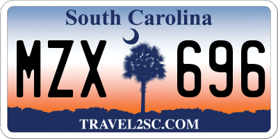SC license plate MZX696
