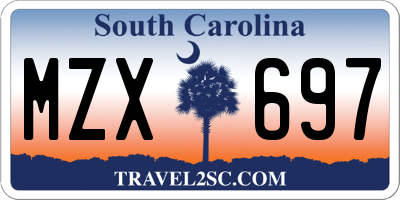 SC license plate MZX697