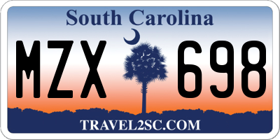 SC license plate MZX698