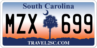 SC license plate MZX699