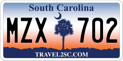 SC license plate MZX702